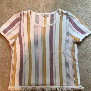 Striped Fringe Madewell Top